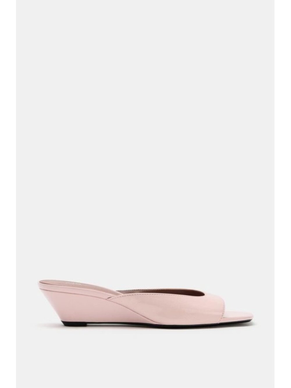 Zara Pink Rose Leather Wedge Sandals Open Toe Fashion Size 38 US 7.5 Shoes - Picture 4 of 11